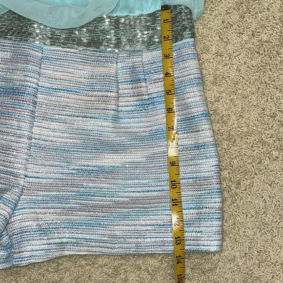 Lovposh Silver Bead Embellished Halter Romper Chiffon & Striped Shorts Sz Large - Picture 6 of 13